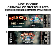 Motley Crue Carnival Of Sins Tour 2026 Custom Design Commemorative Ticket