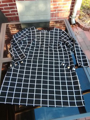 WALLIS London  hübsches A-Linien Schlupfkleid Kleid schwarz weiß Karo 2XL 46/48