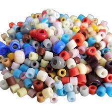 300 Glass BEADS ASSORTED COLORS 9mm Crow  Pony 6mm LOT