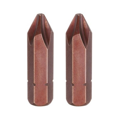 HARFINGTON 2pcs PH2 Phillips Screwdriver Bit 5/16'' Hex Shank x 32mm, Red