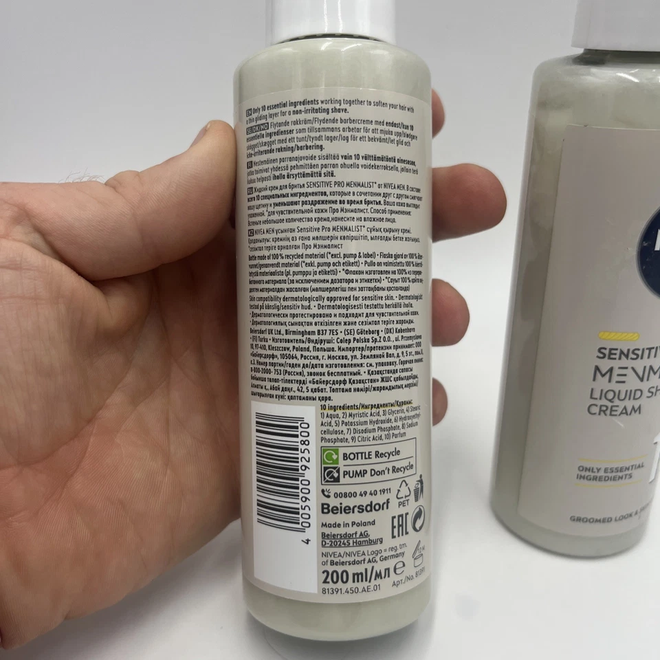 NIVEA MEN Sensitive Pro Menmalist Liquid Shave Cream 200 Ml -2 Pack - image 3 of 4