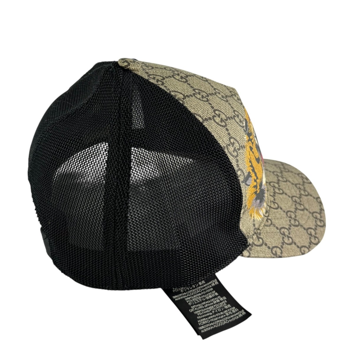 GUCCI Tiger Print GG Interlocking Canvas Men's Baseball Cap Made