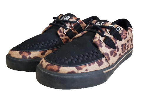 T.U.K. Creeper Anarchic Sneakers Shoes Leopard Print Black Men's Size 10