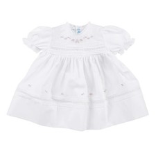 NWT Feltman Brothers Bros White Pink Lace Heirloom Dress Baby Girls Newborn NB