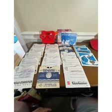 Vintage GAF View-Master Red 3D Viewer Lot with Reels large lot