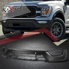 Black Steel Front Bumper Face Bar w/ Park Sensor Holes for Ford F-150 2021-2023
