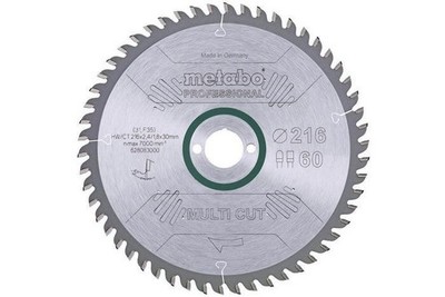 Metabo Kreissägeblatt multi cut professional HW/CT D216xB2,4x30mm 60Z.