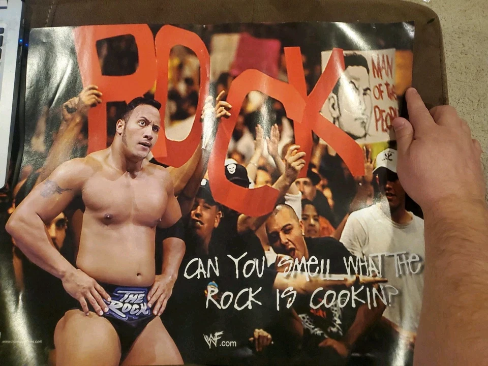 Pôster THE ROCK 16x20 WWF 1999 WWE Dwayne Johnson DIFÍCIL DE ENCONTRAR - Imagem 2 de 4