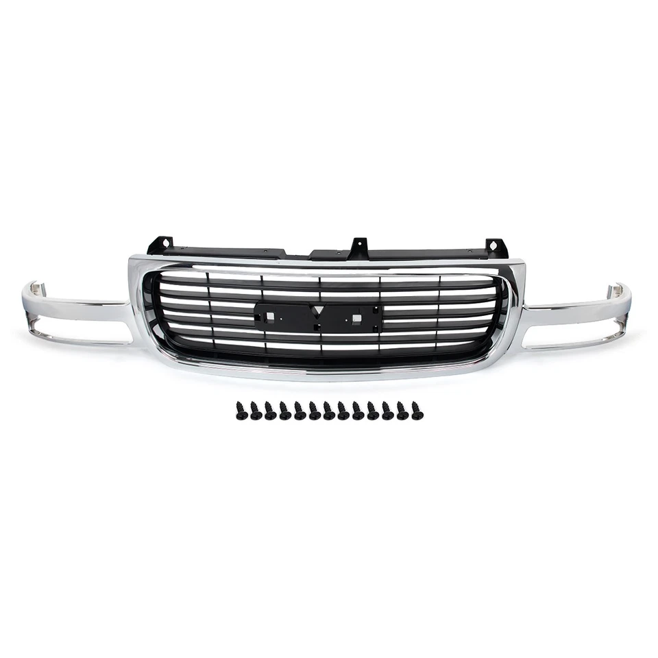 Chrome Shell Grille For 2000-2006 GMC Yukon&XL 1999-2002 Sierra 1500 2500 SLT - Image 2 of 4
