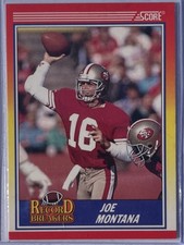 Score 1990 Record Breakers Joe Montana #594 San Francisco 49ers Football Card