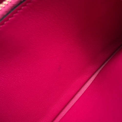 Valentino Garavani Studded Round Zip Long Purse Cloth Leather Pink QW2P0645BOL - Picture 12 of 15