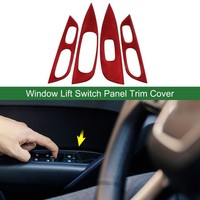 Fensterheber-Schalterpanel-Abdeckung FüR Nissan Rogue 2014-2020 Carbonfaser Rot