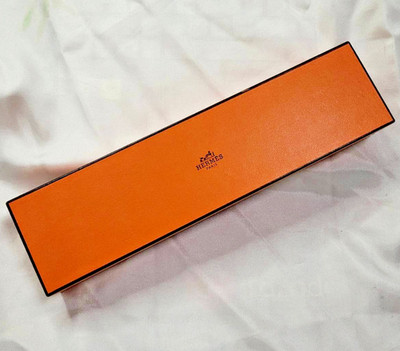 Genuine HERMES Paris Watch Box HERMÈS Storage Orange Box Long Box Good Condition