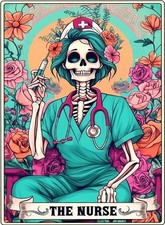 Skull Nurse Diamond Art Kit for Adults DIY Wall Decor 12 x 16 Inch