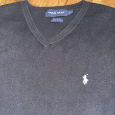 Polo Golf Ralph Lauren Men s Black Knit Cotton Logo Pullover Sweater Vest Xl