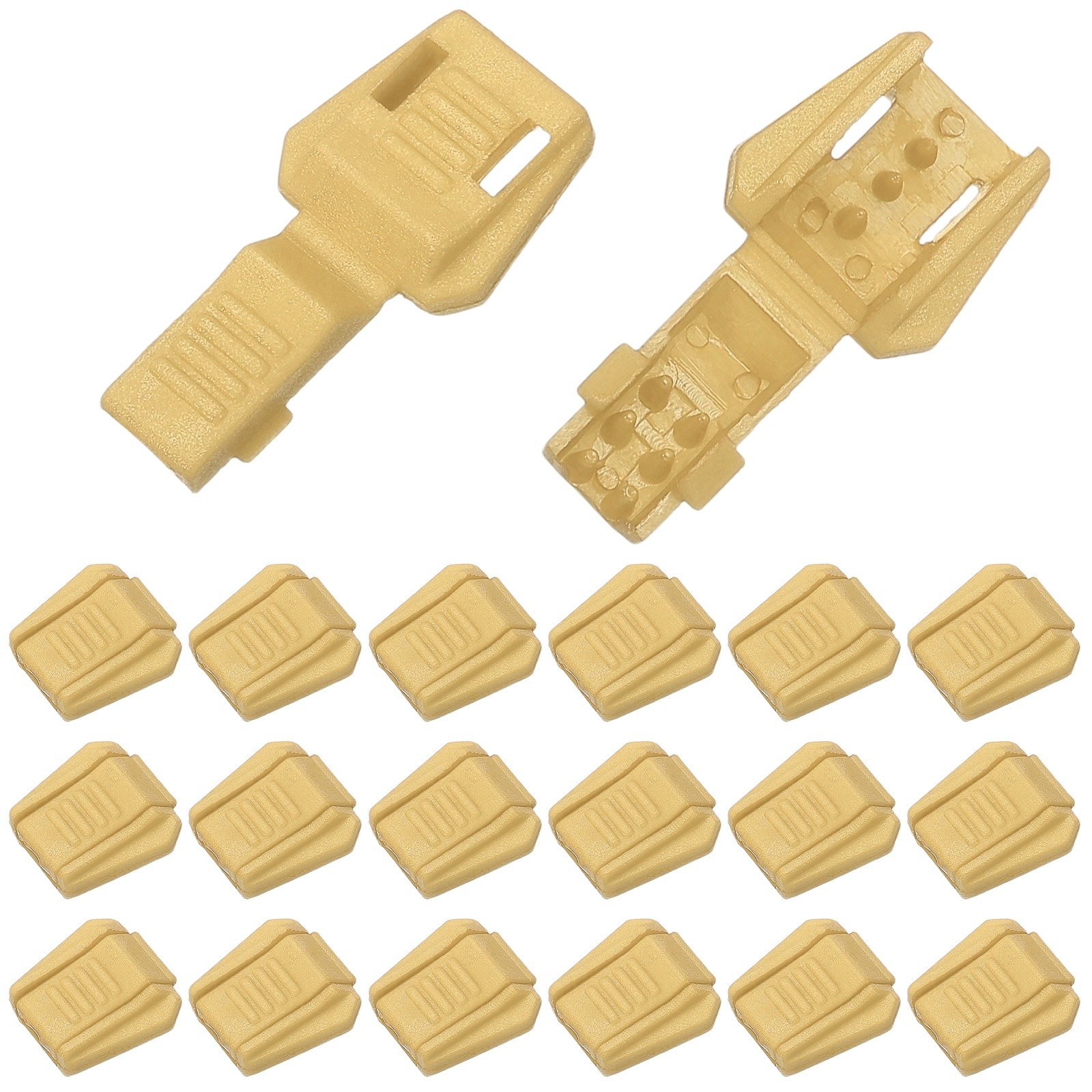 0.7" Zipper Pull Cord Lock, Plastic Shoe Lace End Clips, 50 Pack Beige