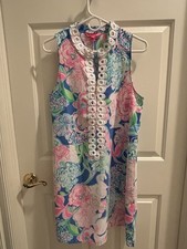Lilly Pulitzer Size 10 Classic Shift Dress Peony For Your Thoughts Pinks Blues