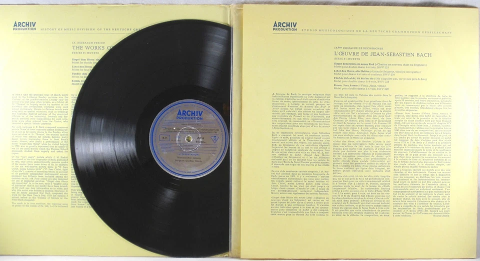 ARCHIV Bach RAMIN Motets BLEYER Cello STORH Bass TEITZE Harpsichord APM-14060 - Image 3 of 4