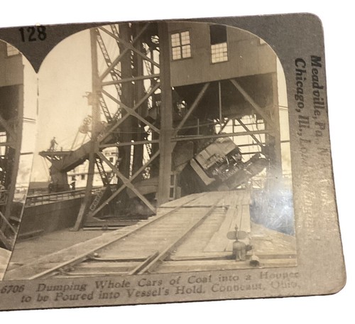 Conneaut OH Kohlewagen Hopper Eisenbahn Mine Dock Ohio um 1920 Keystone 6706 SA4 - Bild 2 von 7