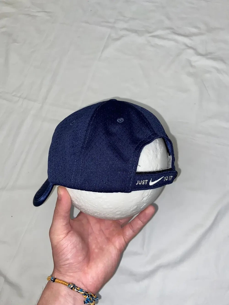 🦍VINTAGE 90s NIKE BIG CENTER SWOOSH LOGO CAP HAT Y2K DRILL