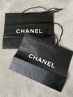 2 x Authentic Black Chanel Paper Shopping Bags - Good Condition