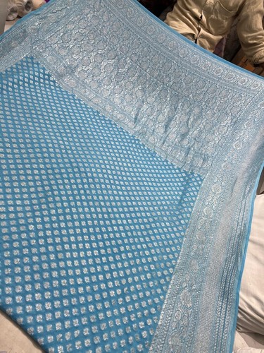 banarasi khaddi Georgette silk saree - Picture 9 of 24