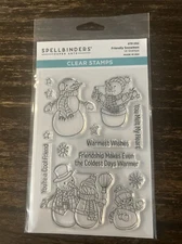 Spellbinders Paper Arts “Friendly Snowmen” Photopolymer Stamp Set Sealed Unused