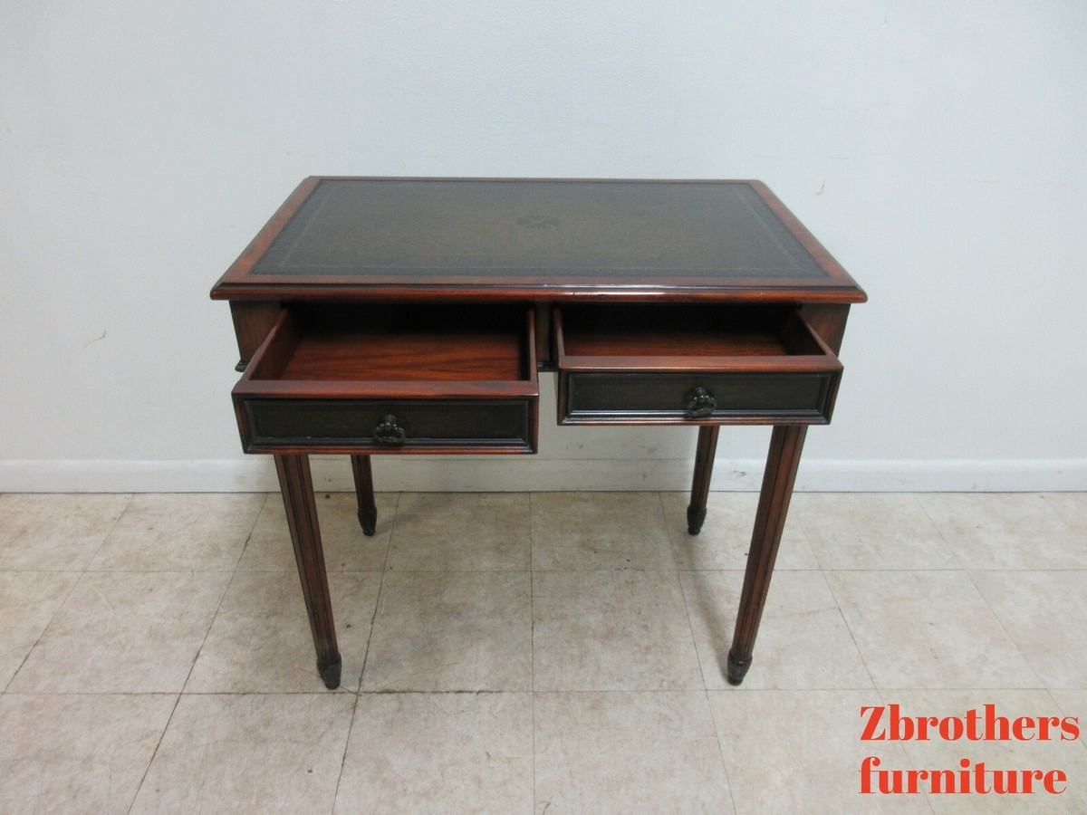 Theodore Alexander Writing Desk Console French Leather Top