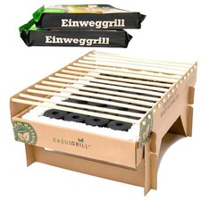 3x CasusGrill Einweg-Grill biologisch abbaubar Mini-Grill ökologisch Einweggrill