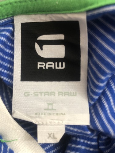 Gstar Raw Mens Tshirt Blue/white Stripes Size Xl - Bild 10 von 11