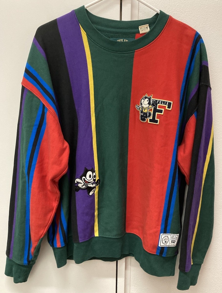 ★2022FW新作★LMC★STRIPED RIB SWEATSHIRT Felix The Cat X Levis Crewneck Sweater Pullover Striped