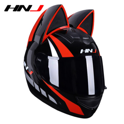 Cat Ear Motorcycle Helmet Full Face Helmets Motorbike Motocross Riding  Helmets