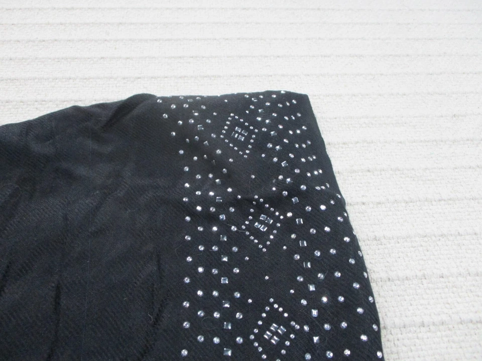 Betsey Johnson Scarf Womens 25x70 Black Sequin One Size Rectangular Viscose - Image 3 of 4