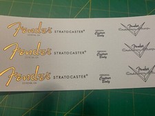 Fender Stratocaster Metallic Waterslide Guitar Headstock Decal 2 per listing