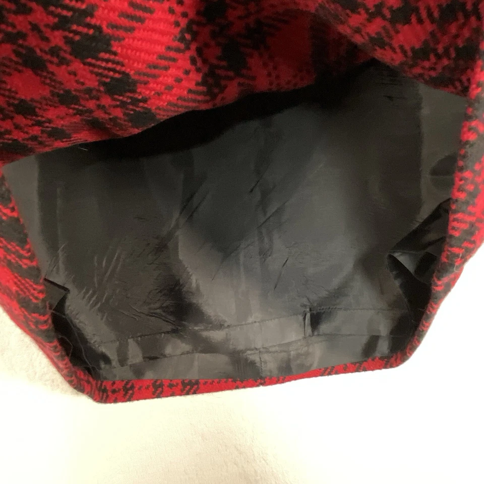 Minifalda Eddie Bauer Vintage de Lana a Cuadros Roja Negra Talla 8 Preppy Academia Foto 4 de 4