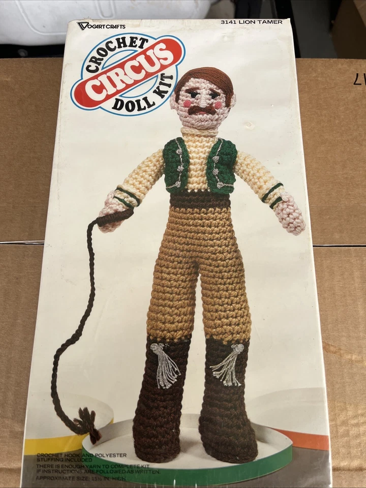 Vogart Crafts Circus Crochet Doll Kit TWO LOT #3142 Ring Master #3141 Lion Tamer - Image 2 of 4