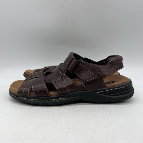 Dr. Scholl's Sandalen Herren braun Leder Obermaterial offene Zehenpartie Memory Foam coole Passform Gr. 9M