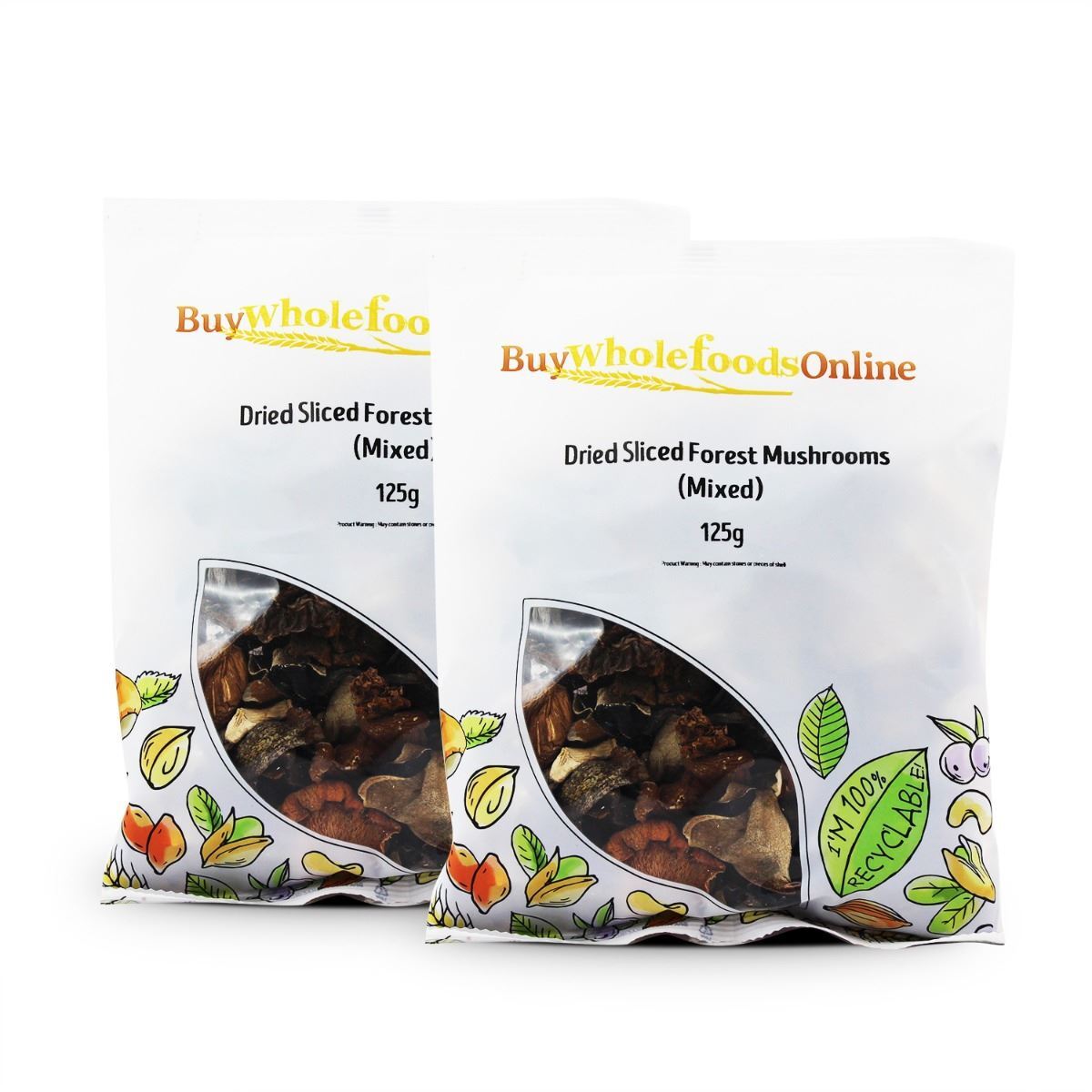 Dried Sliced Forest Mushrooms (Mixed) 250g  | BWFO | Free UK Mainland P&P