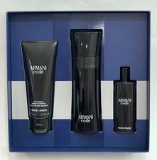 Armani Code Men's 3 Pc Gift Set 2.5 fl oz +.5 fl oz EDT Spray 2.5 fl oz Shampoo