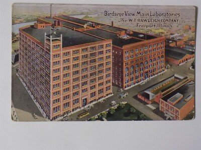 Freeport, Illinois IL ~ W.T. Rawleigh Co. Birdseye View 1910s L754