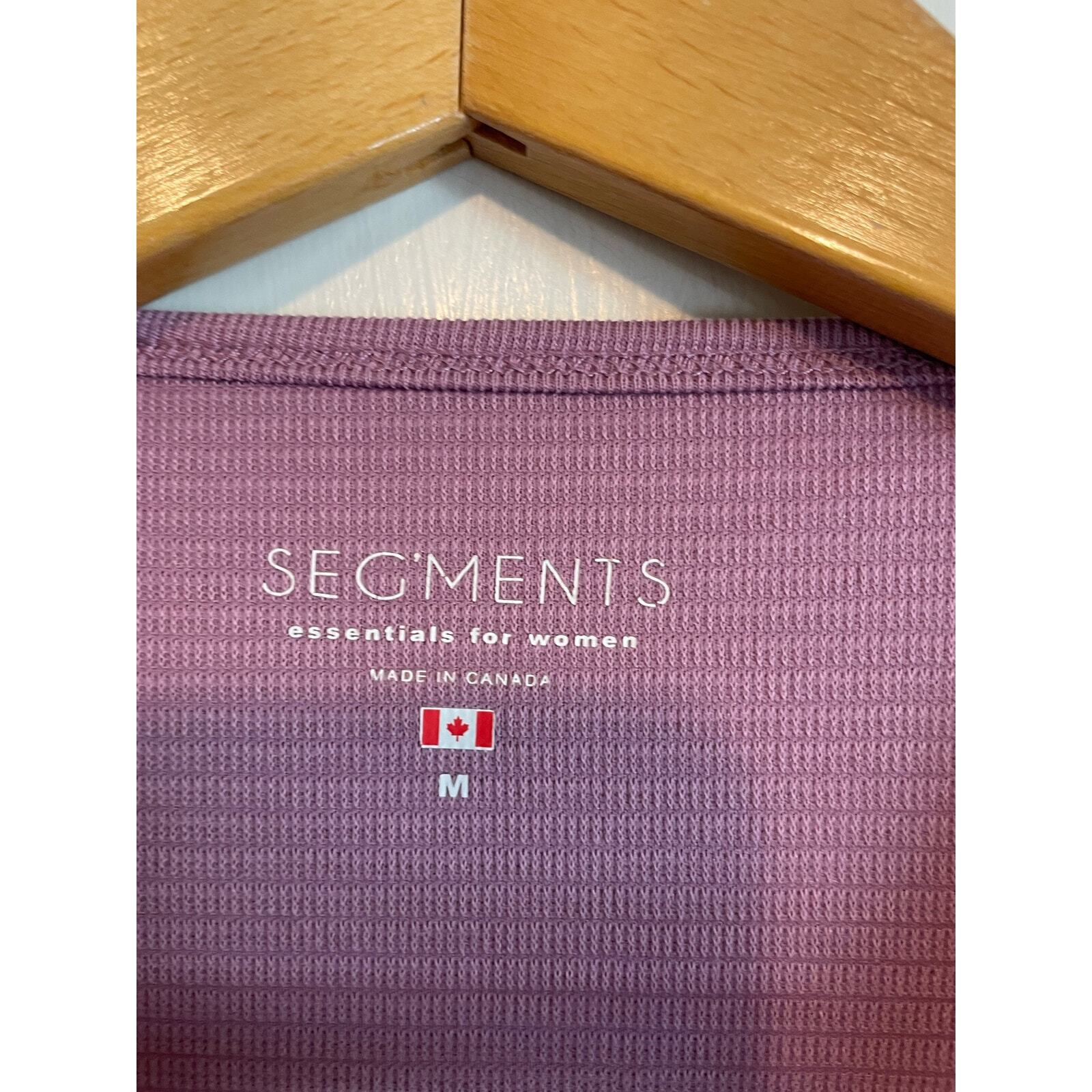 Seg'ments purple 3/4 sleeve top solid pastel texured casual Size Medium