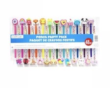 NEW Creatology 48pc colored pencil  pencils eraser toppers Party Pack