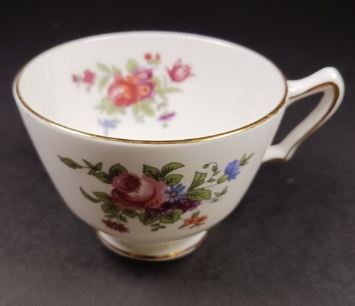 Vtg Crown Staffordshire Fine Bone China Tea Cup England Pink Roses WOW! - Picture 2 of 4