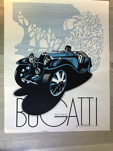 AUTOMOBILIA/1932 BUGATTI TYPE 53/SIGNED/LIMITED EDITION PRINT/ETTORE/MOLSHEIM