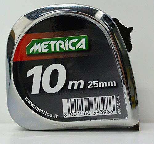 Metrica 38398 Flessometro 10m x 25mm Professionale in ABS Cromato