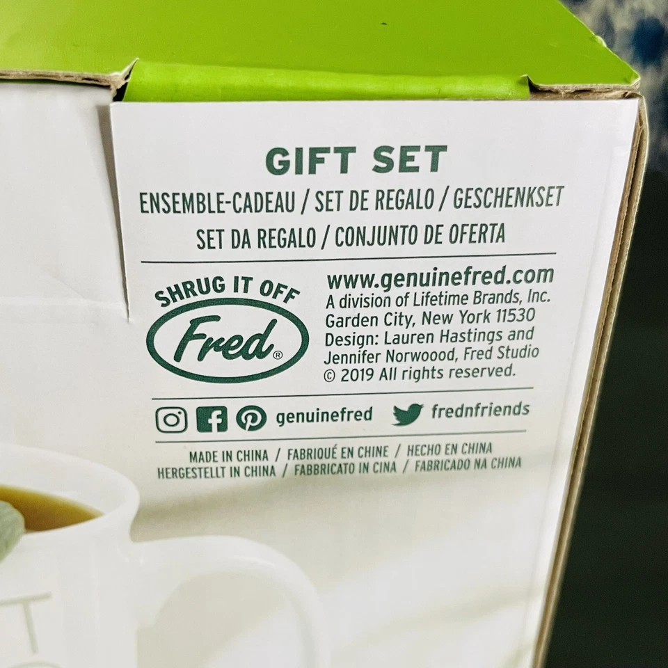 FRED Two For Tea Taza de café de preparación lenta Taza de té Juego de regalo con infusor de perezoso Nuevo en caja Foto 4 de 4