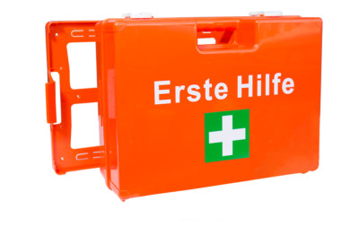 Erste-Hilfe Koffer für Betriebe DIN 13157 Verbandkasten+Wandhalter 620139