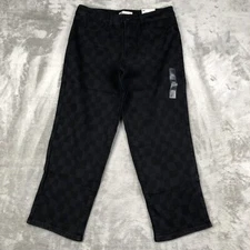 SO Jeans High-Rise Stretch Straight Womens Size 13 Black Checker Pattern 31x27.5