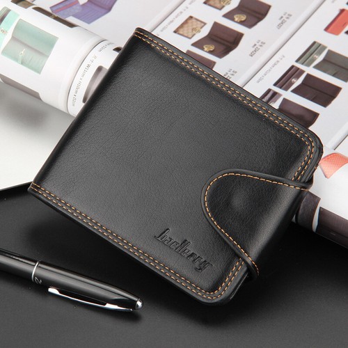Leather Wallet for Men Short Wallet Male Business Bifold Type Money Bag Wallet - Picture 3 of 12