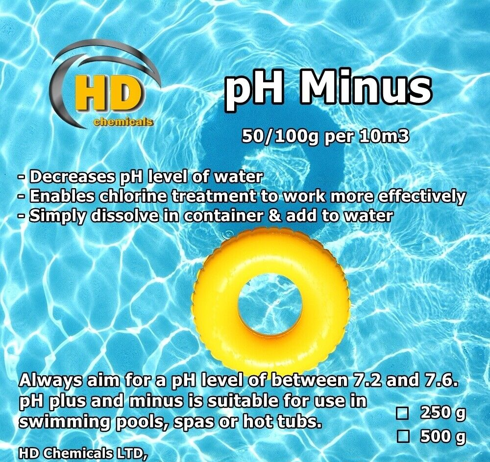 pH Minus PH decreaser- 250g Decrease pH of Swimming Pool Water Free UK PP